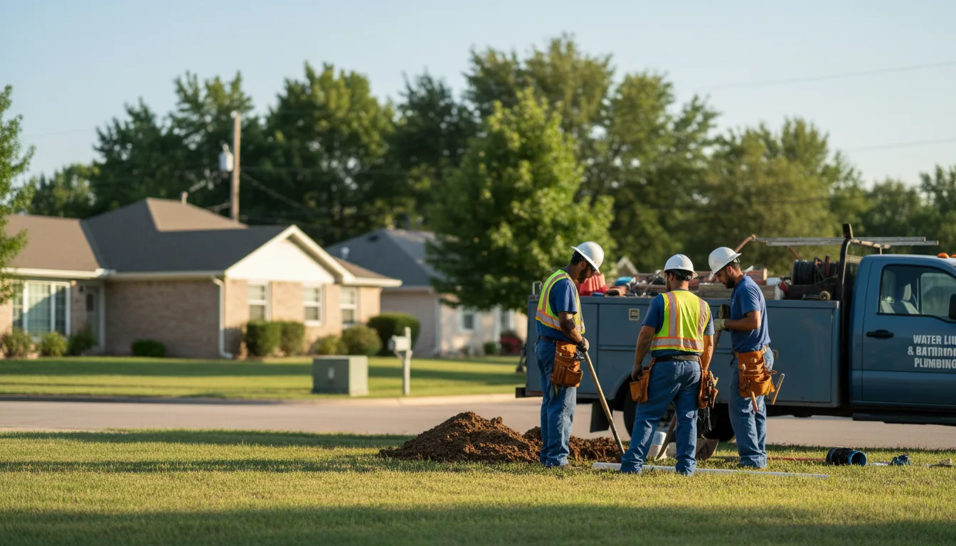 Residential water line and bathroom plumbing service in Donna, TX